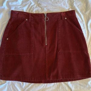TOPSHOP Burnt Orange Corduroy Miniskirt